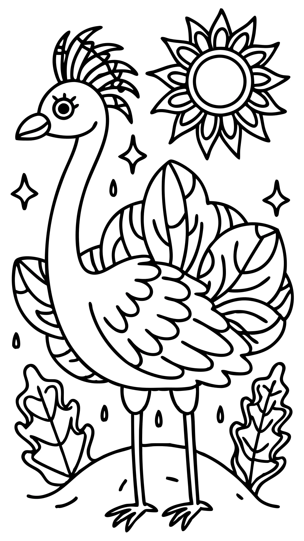 coloriage de gros oiseaux